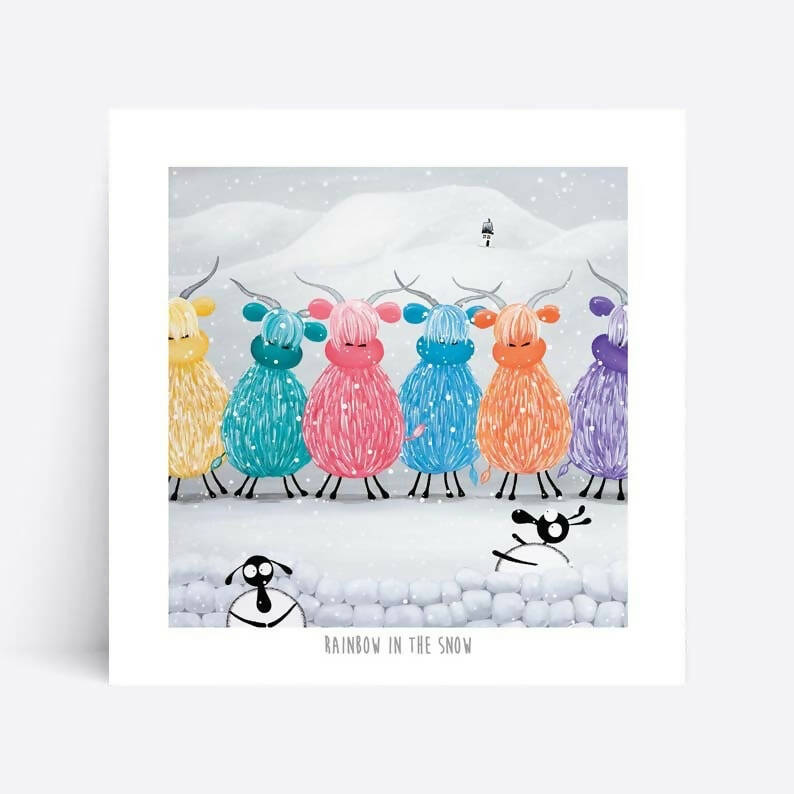 Rainbow In The Snow 10” Print | Charming Wall Art | Art & Soul