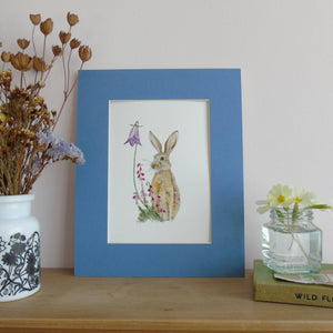 Hare and bell heather Giclee print