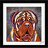 DOGUE DE BORDEAUX DOG COLOUR SPLASH FRAMED ARTWORK.