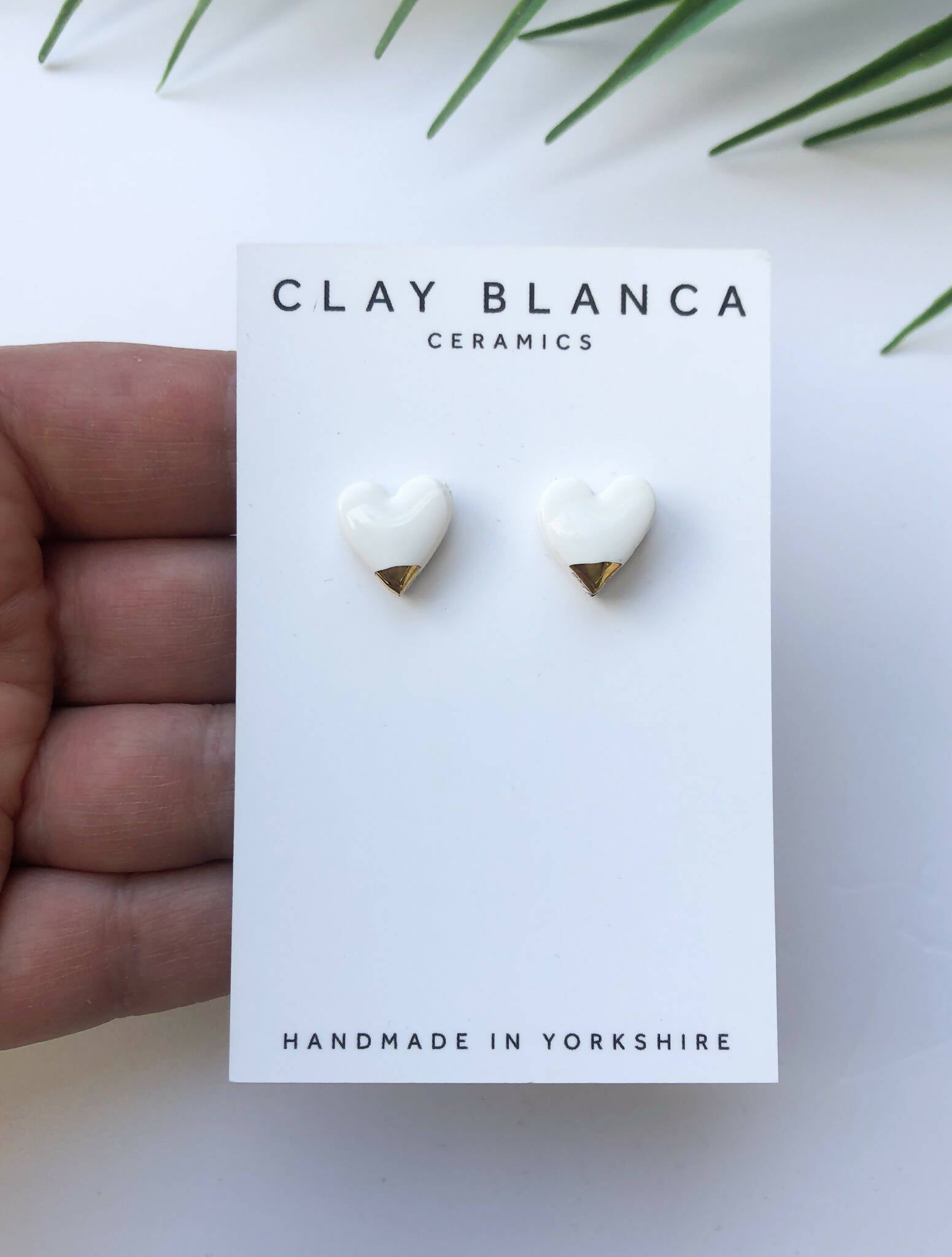 White Heart Studs