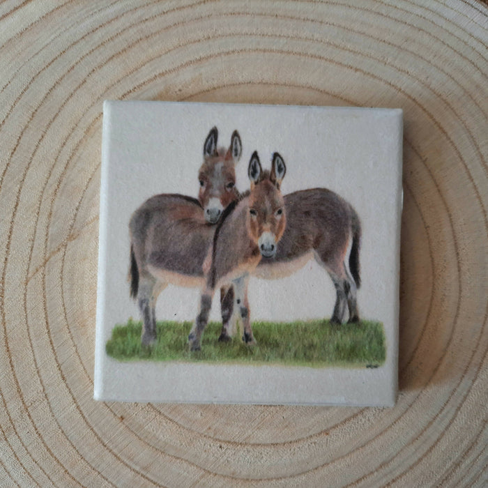 Ceramic coaster - donkey design