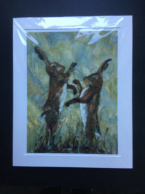 Boxing Hares Giclee Print