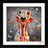 WHIPPET DOG COLOUR SPLASH ART FRAMED ARTWORK.