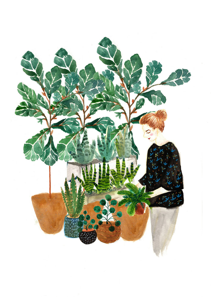 Lady with House Plants