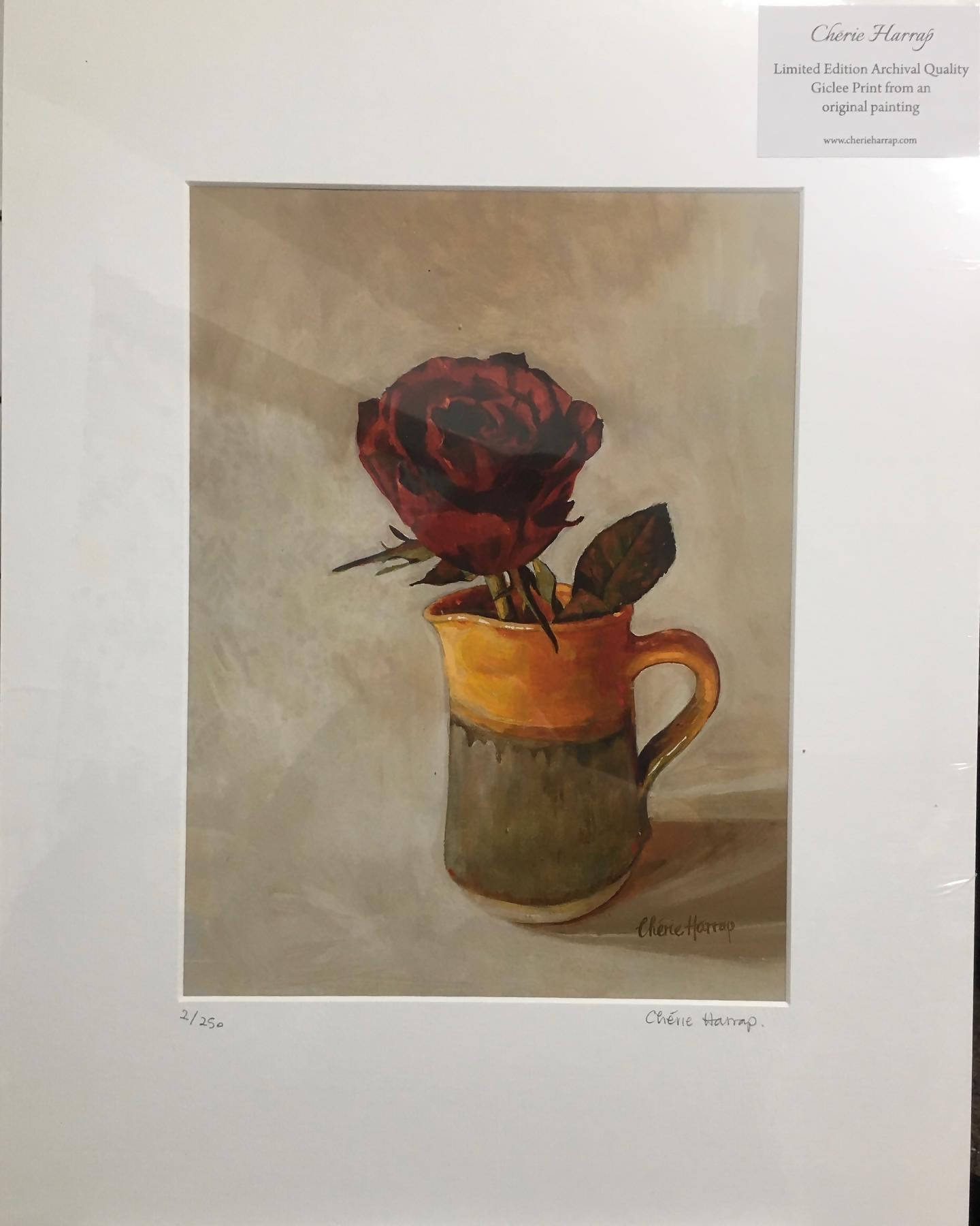 Rose In Small Jug - Giclée Print