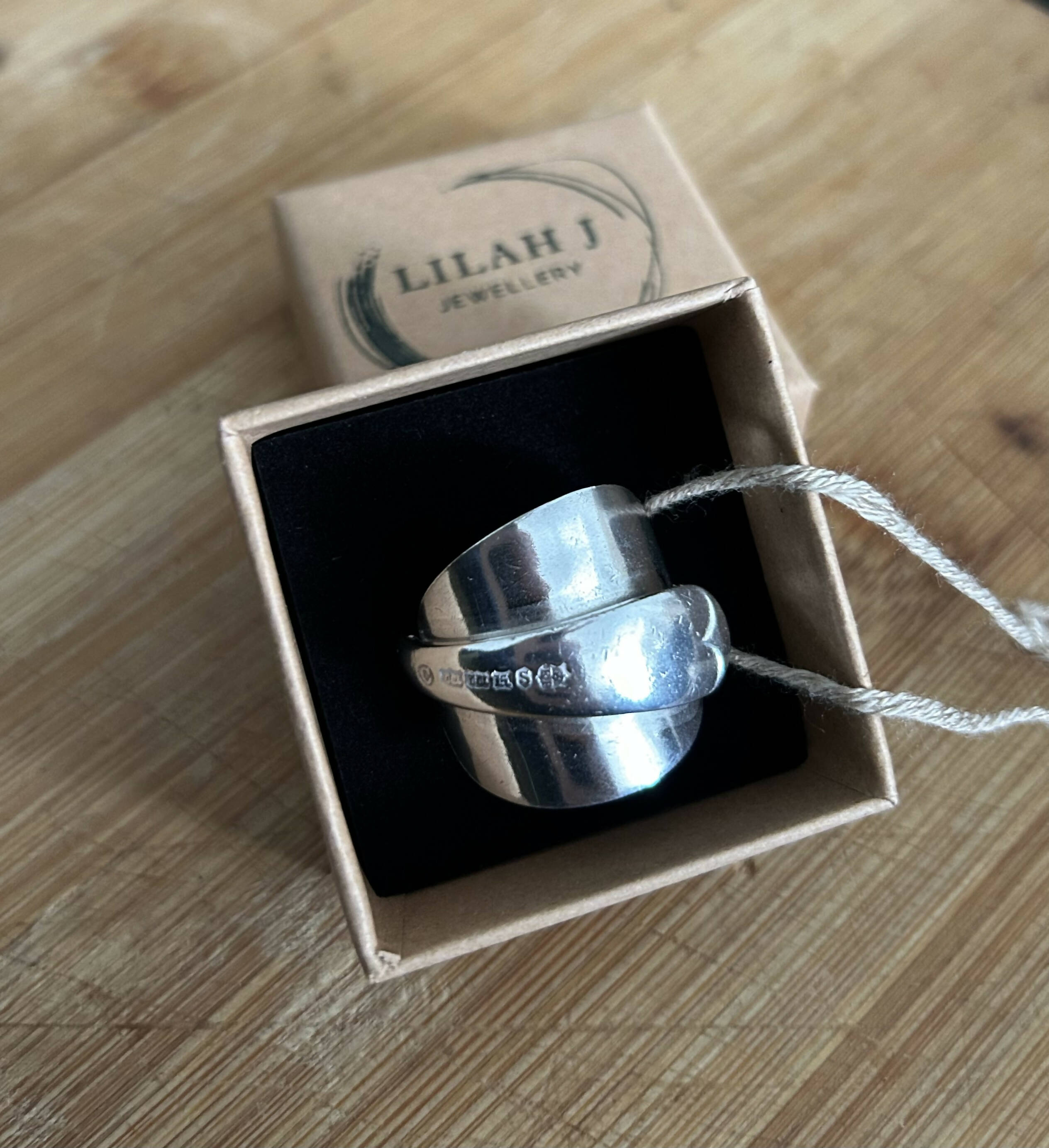 Vintage Stamped Wrap Spoon Ring