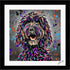 COCKAPOO DOG COLOUR SPLASH FRAMED ARTWORK.