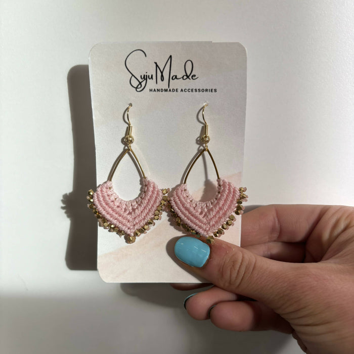 Pink Macrame earrings