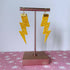 Flash Lightning Bolt Earrings in Yellow Glitter