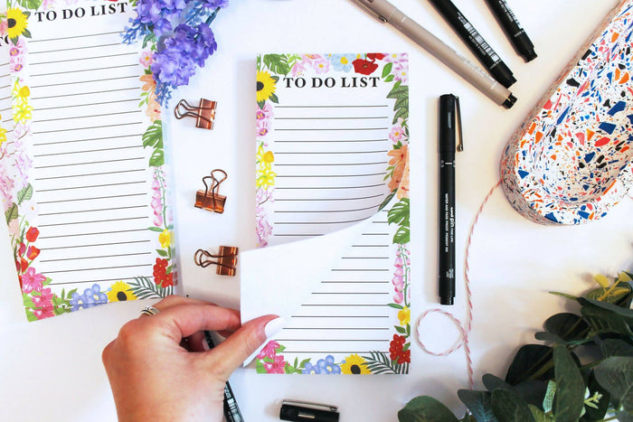 Floral To Do List, tear off sheets