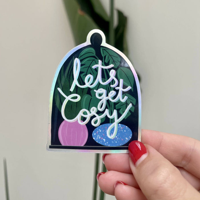 Let’s Get Cosy Holographic Sticker