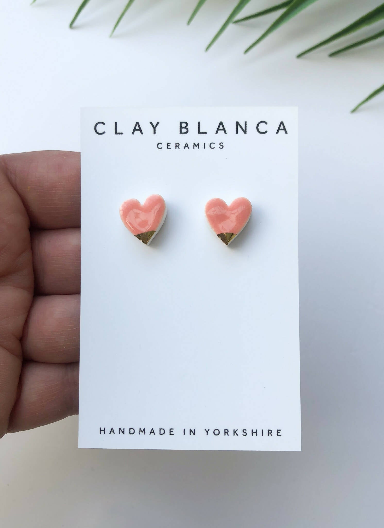 Peach Heart Studs