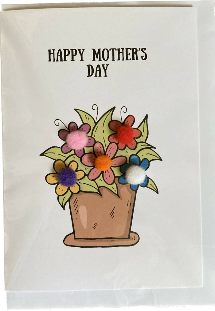 Happy Mothers Day plant- Pom Pom greeting card