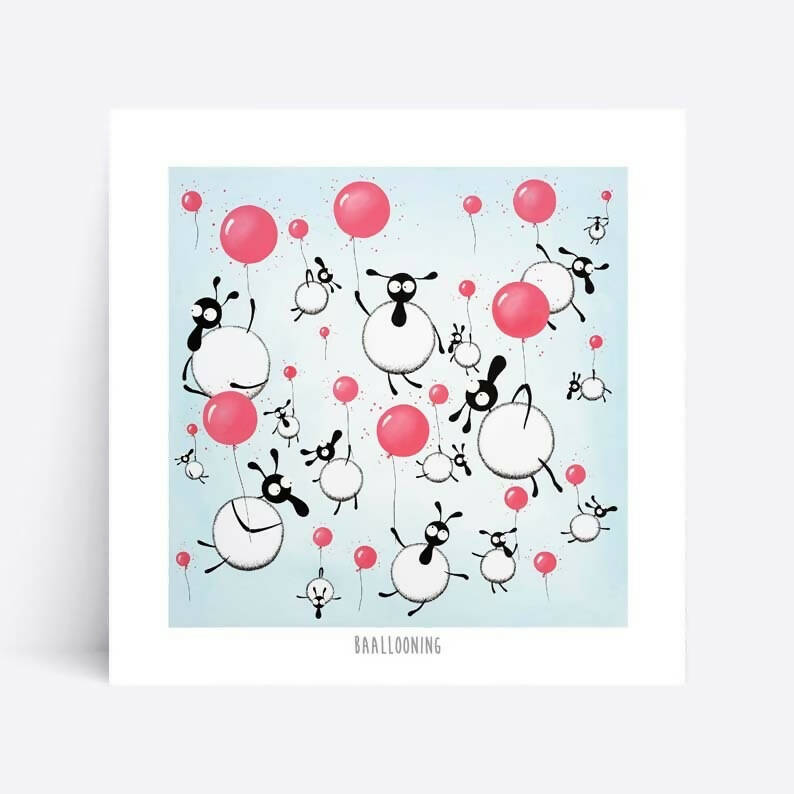 Humorous Baallooning | 10-inch art print | Art & Soul