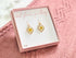 Yellow Baby’s Breath Fancy Diamond Shaped Bezel Earrings Gold Plated