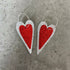 Statement Heart Earrings in Red Glitter