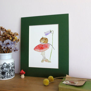 Mouse on toadstool Giclee print