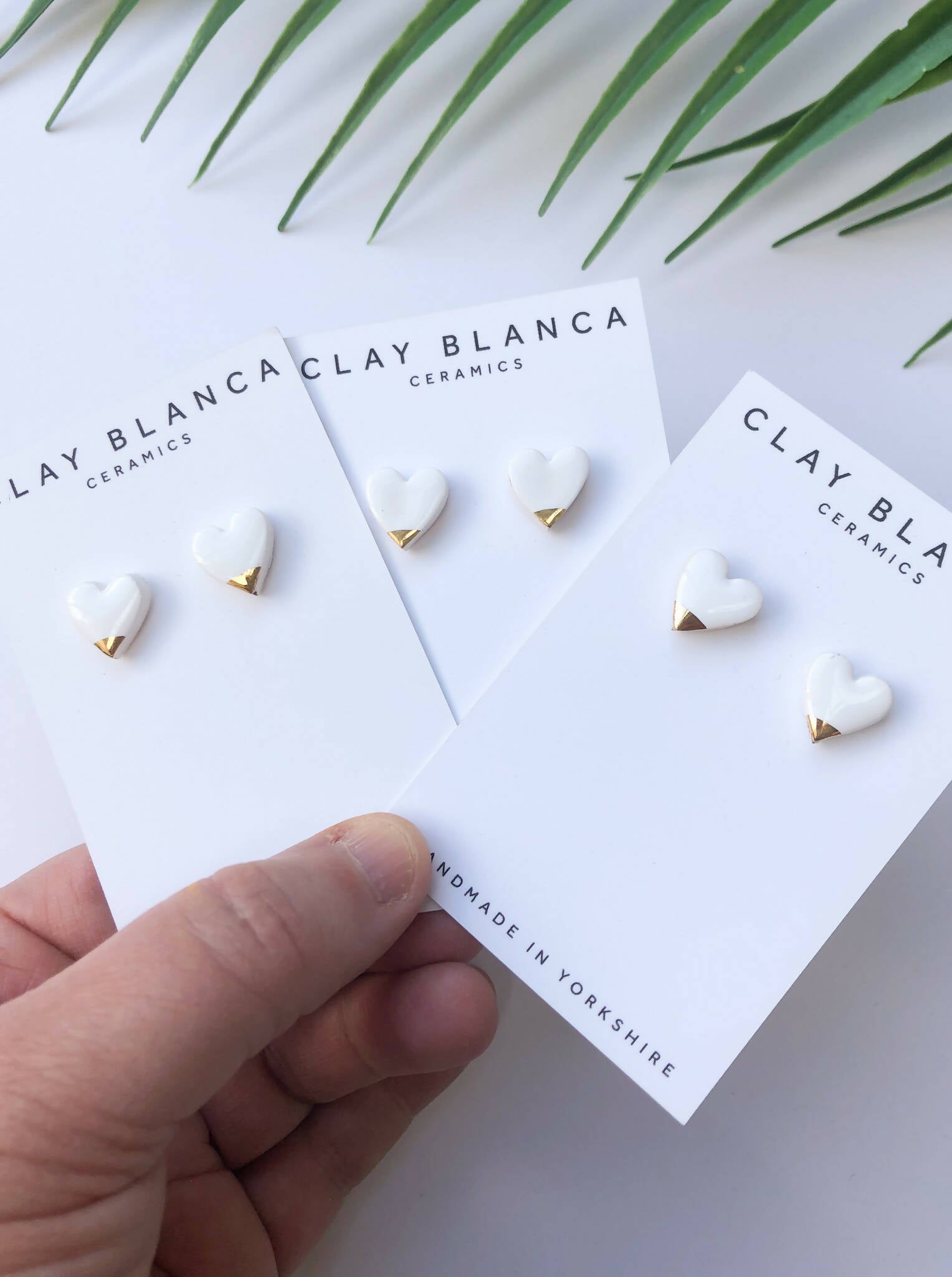 White Heart Studs