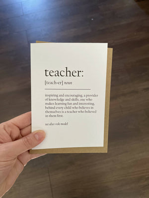 Teacher Definition card