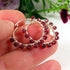 Micro Faceted Garnet Sterling Silver 20mm Hoops