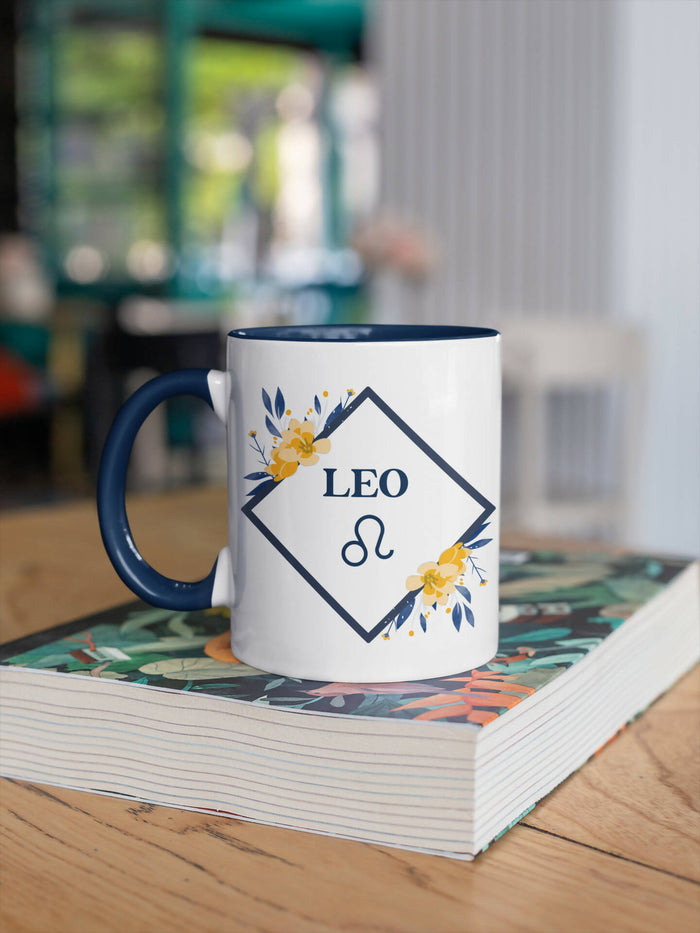 Leo 11oz Floral Mug & Coaster Set