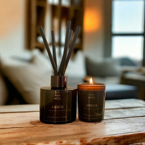 Edge of the Wolds AMBER Candle and Diffuser Gift Set