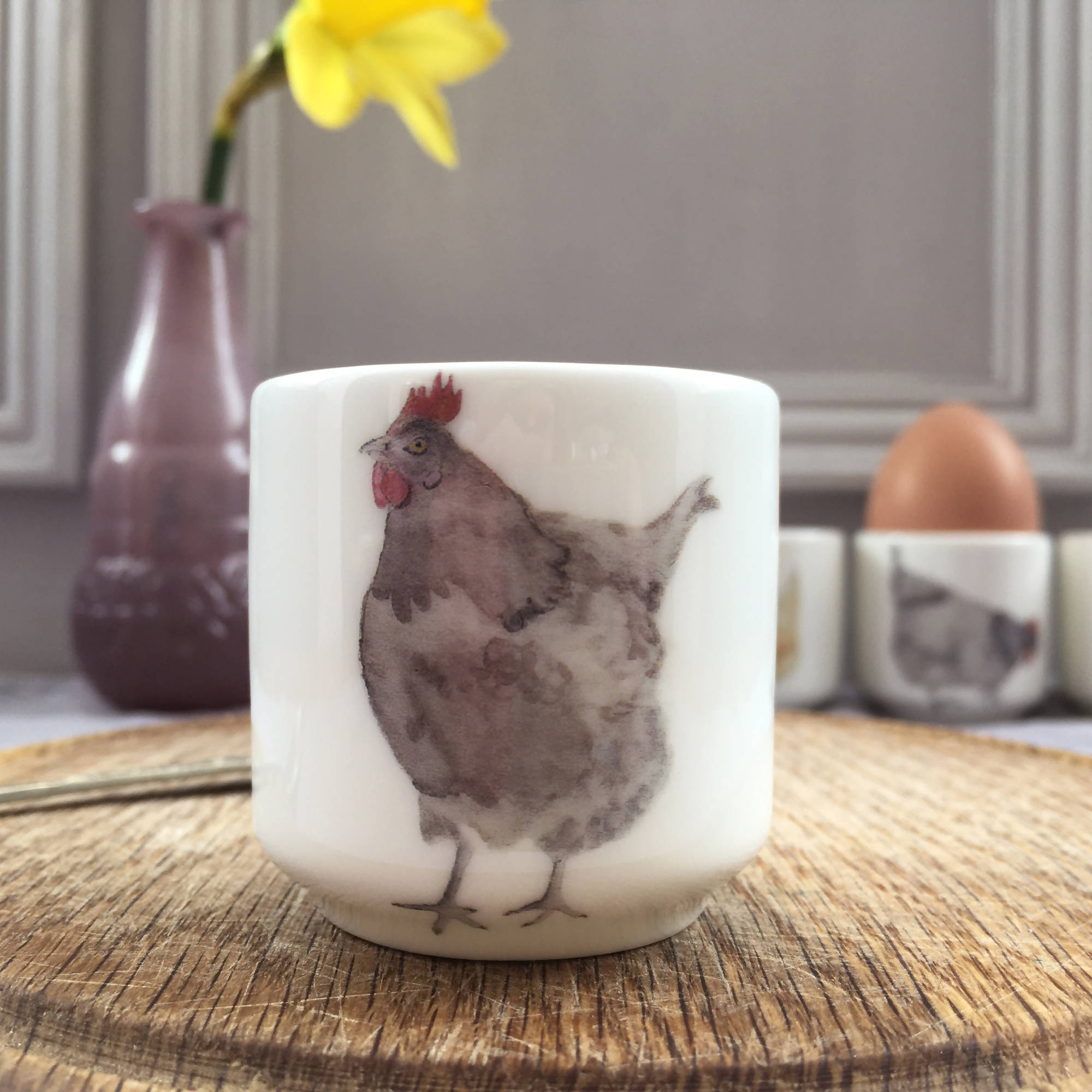 Charming Hen Eggcups | Elegant Ceramic | Art & Soul