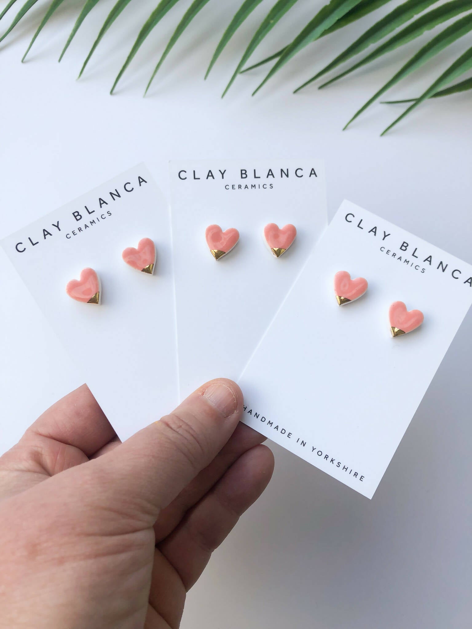 Peach Heart Studs