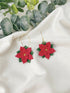 Poinsettia Clay Earrings