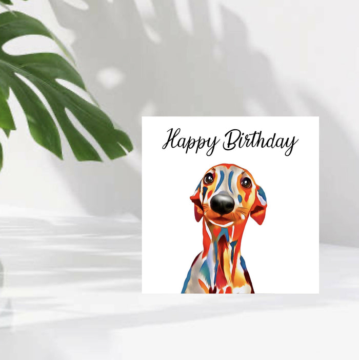 WHIPPET DOG GREETINGS CARD