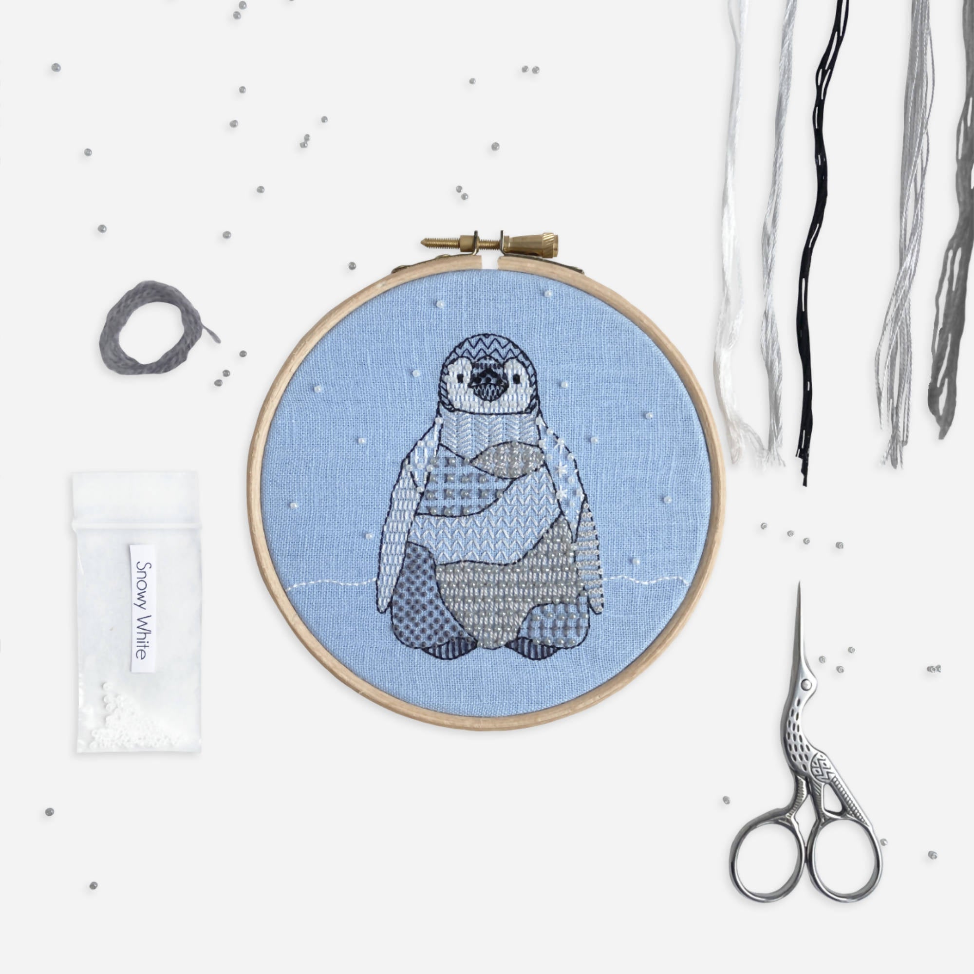 Penguin Modern Embroidery Kit