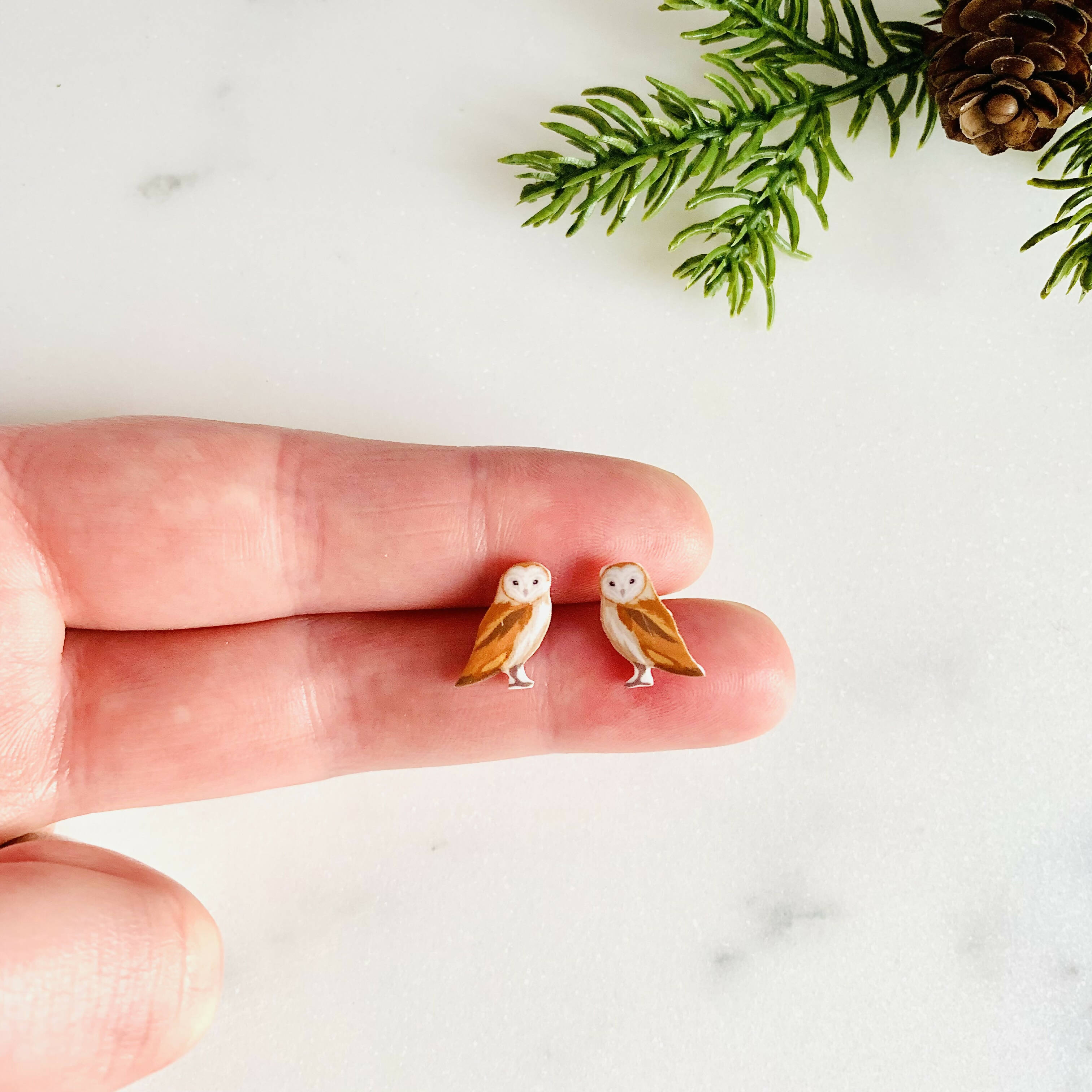 Barn Owl Stud Earrings