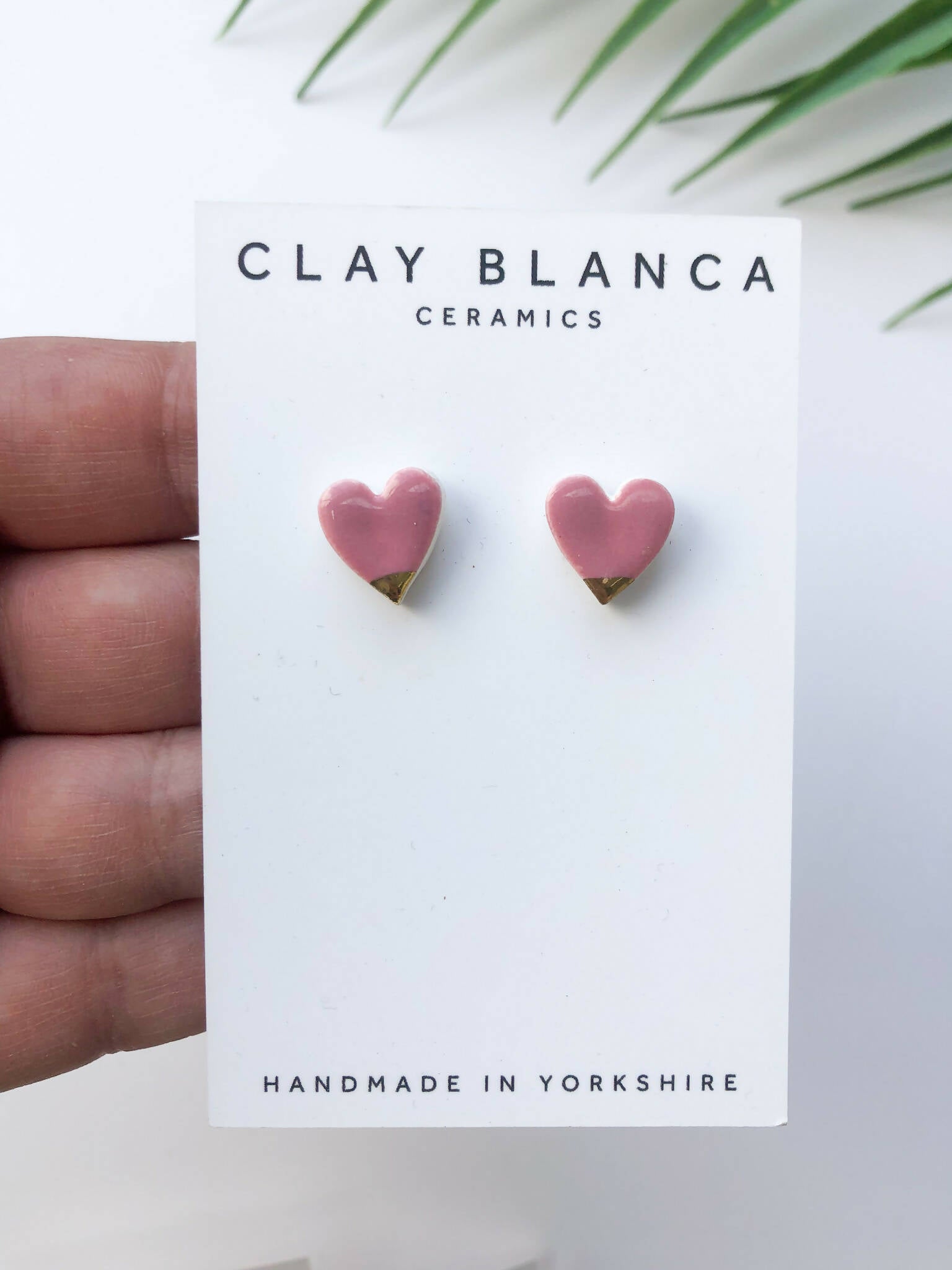 Dusty Rose Heart Studs | Elegant Handmade Earrings | Art & Soul