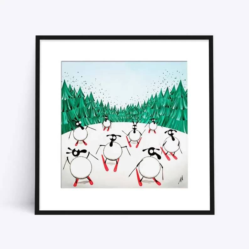 Ski Ewe Later  | Fun Sheep Art | Art & Soul