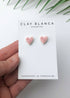 Speckled Pink Heart Studs | Handmade Earrings | Art & Soul