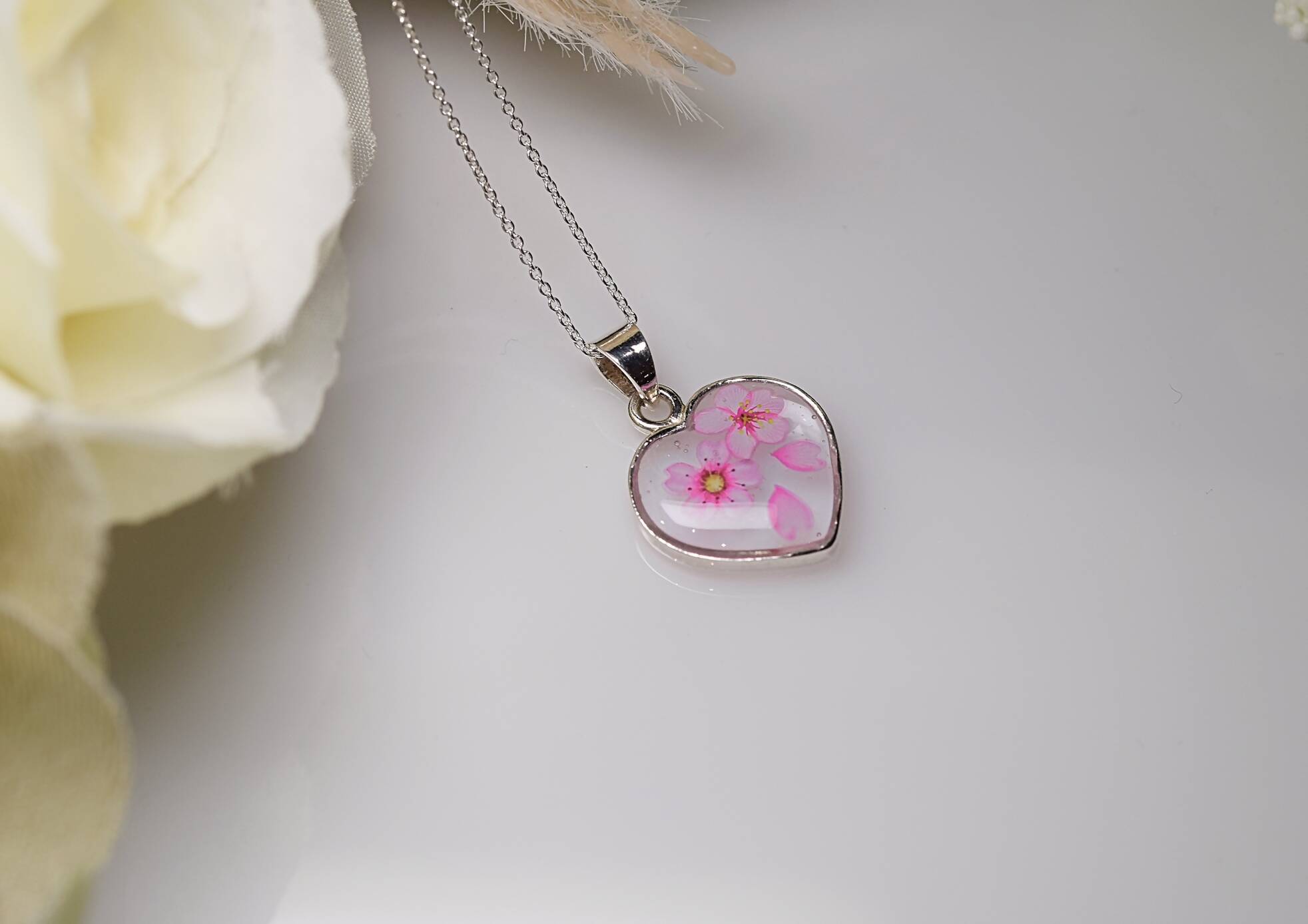 Flower Heart Necklace