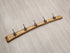 Rustic solid Oak coat rack 5 hook waney