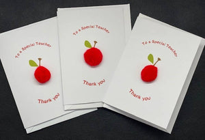 To a special teacher - Pom Pom greeting card