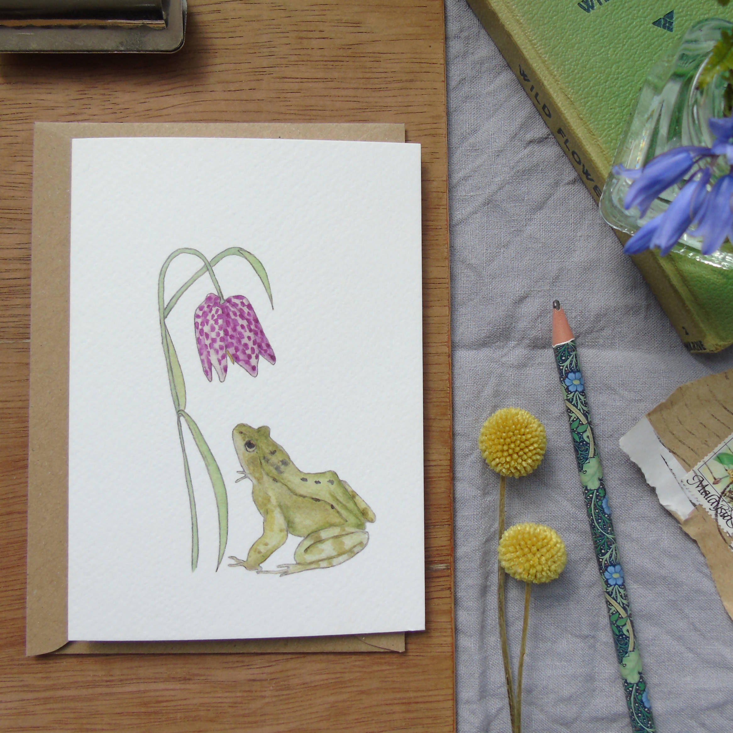 Frog and Fritillary Card