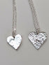 Hammered Heart Sterling Silver Pendant - Handmade