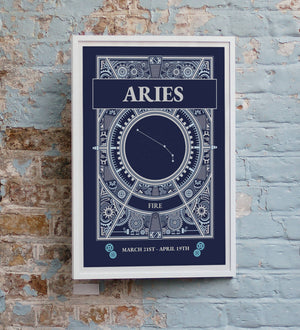 Aries Zodiac Horoscope Star Sign Constellation Art Print A4 Framed no Mount