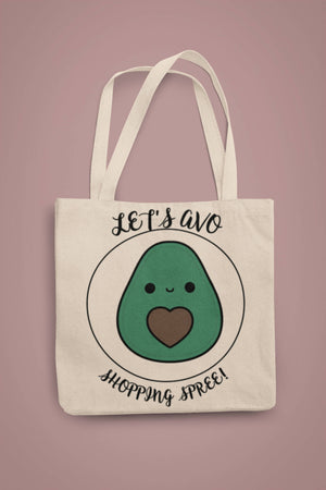 Let's Avo Shopping Spree Tote Bag with Avocado Design