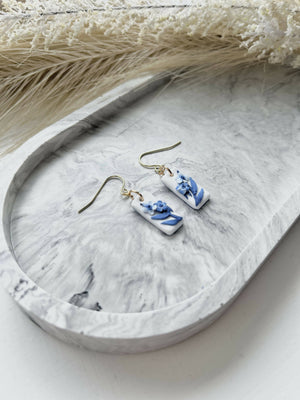 Blue China No. 8 - Handmade Polymer Clay Earrings
