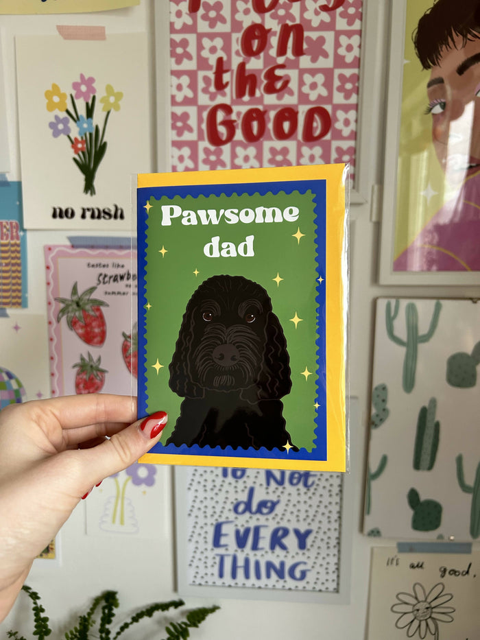 pawsome dad cockapoo card