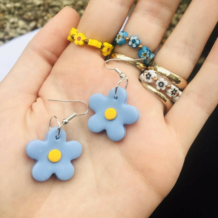 Polymer Clay Forget-Me-Not Earrings