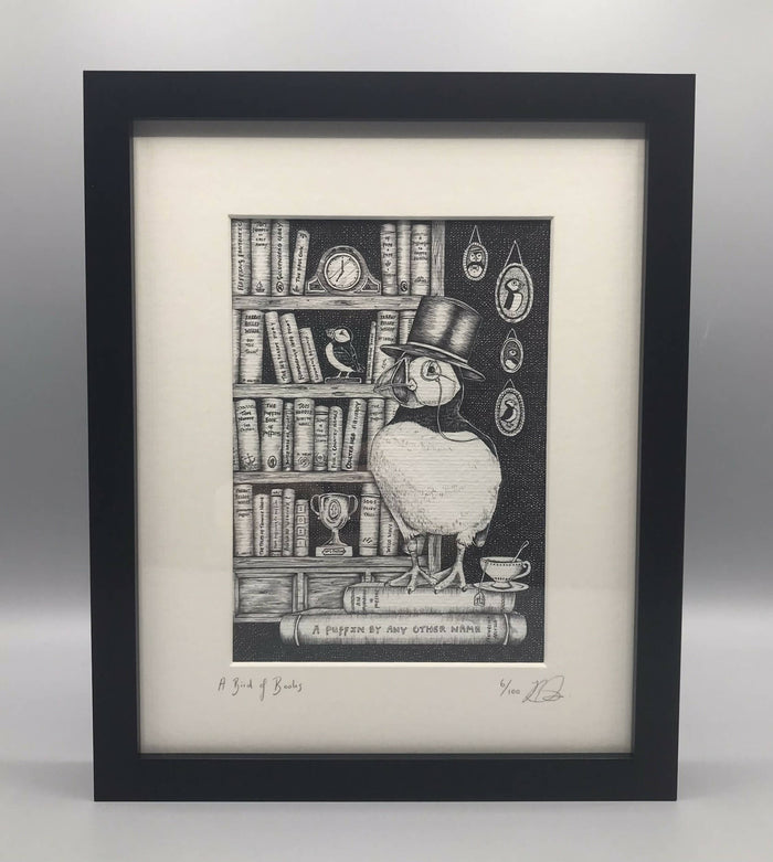 A Bird Of Books - Framed Limited Edition Print by Jenny Davies