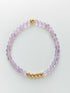 Skinny gemstone bracelet with five gold filled accent beads - Handmade