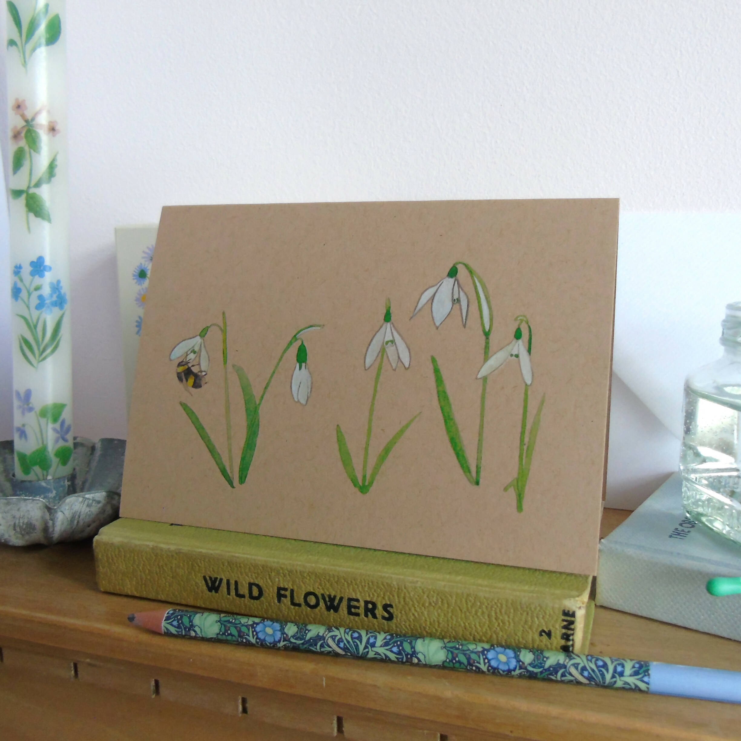 Snowdrops Hand Finished Card