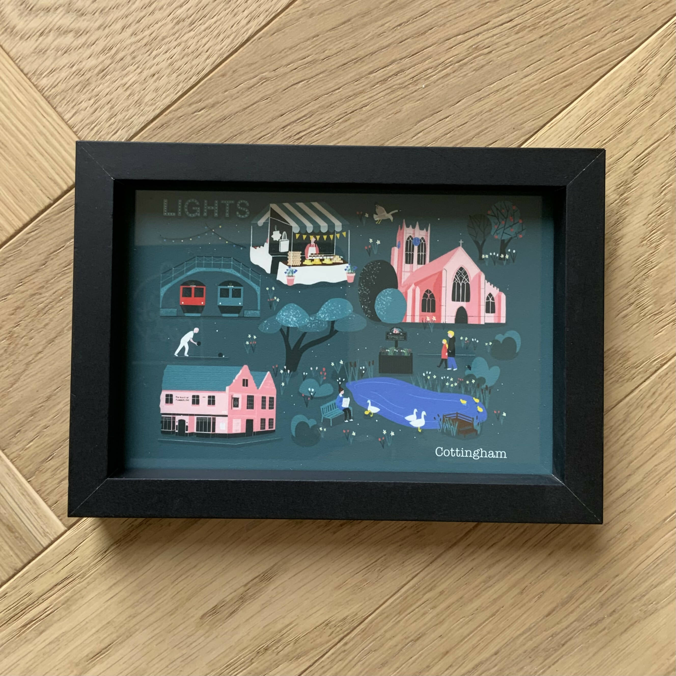 6 x 4” Framed ‘Cottingham’ Art Print (no mount)