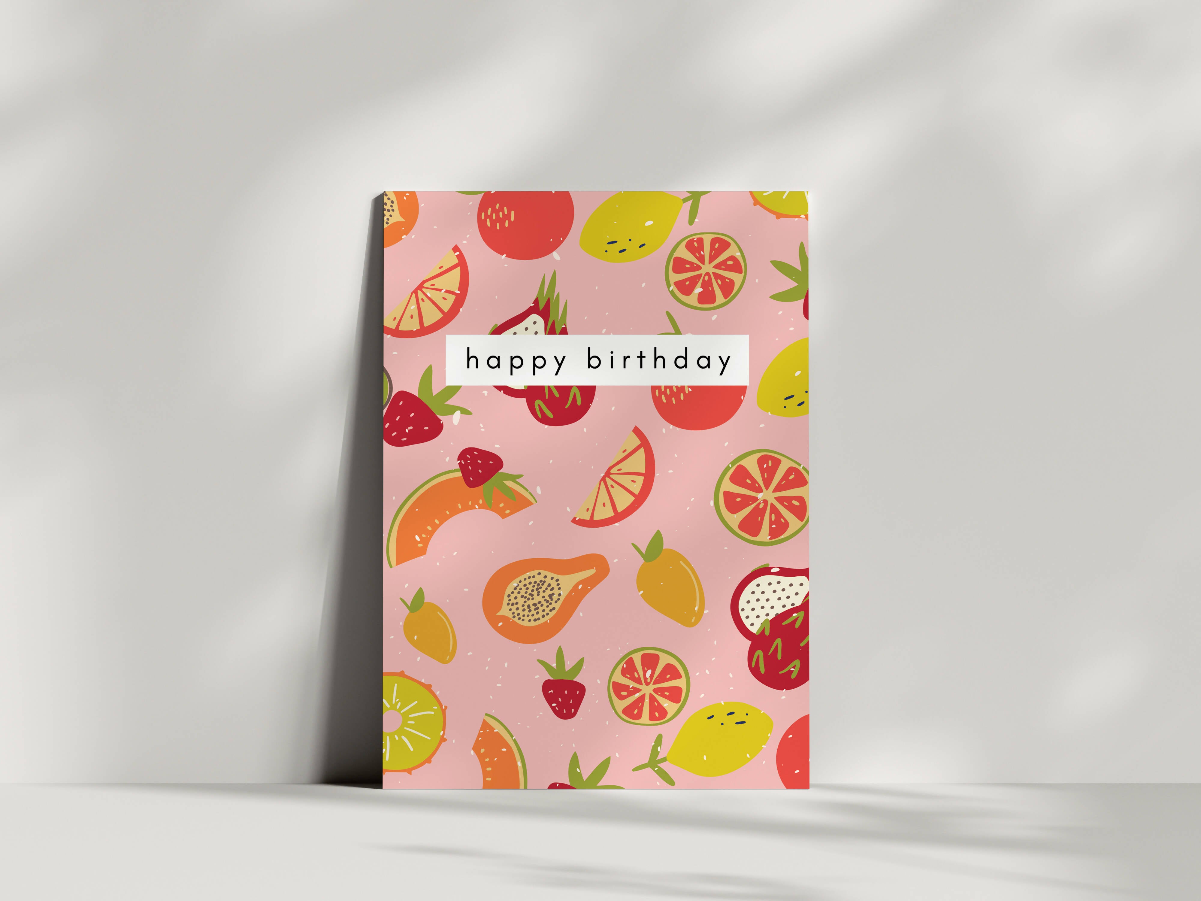 Happy Birthday Card with Fruit Design